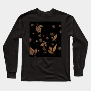 Watercolor autumn chestnuts on branches in pastel colors Long Sleeve T-Shirt